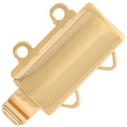 12x10mm Rectangle clasp 2 rows - Gold Tone x1|raw }}