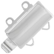 Rectangular 2-row clip-on clasp, 13x10 mm - White Bronze x1