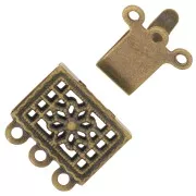 3 strands clasp bronze tone 10mm x2