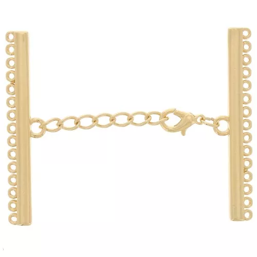 15-row 55mm clasp for bracelet and necklace - Gold Tone x1