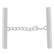 15-row clasp, 55 mm - White Bronze x1