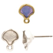 12x10mm Cymbal - Earstuds for Ginko - Kamares - Antique silver tone x2