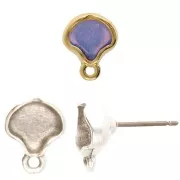 12x10mm Cymbal - Earstuds for Ginko - Kamares - Antique silver tone x2