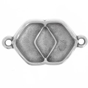 23x13mm Cymbal - Spacer for Chevron Beads - Vatos - Antique silver tone x1