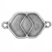 23x13mm Cymbal - Spacer for Chevron Beads - Vatos - Antique silver tone x1