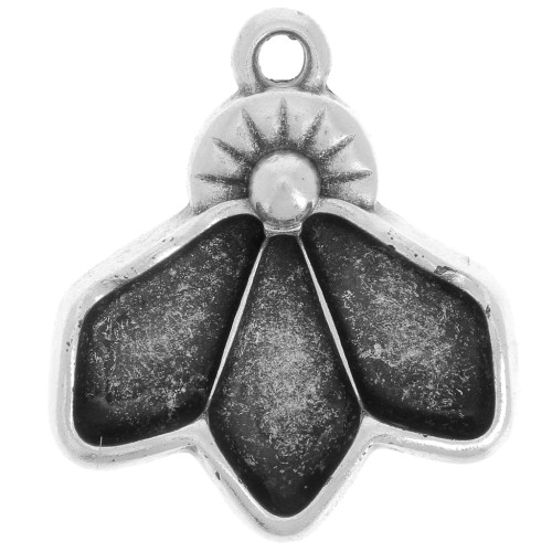 19x17mm Cymbal - Charm for Kite beads - Dentro - Antique Silver Tone x1