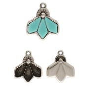 19x17mm Cymbal - Charm for Kite beads - Dentro - Antique Silver Tone x1