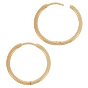 22mm 304L Stainless Steel round leverback earrings shapes to decorate - Gold x2