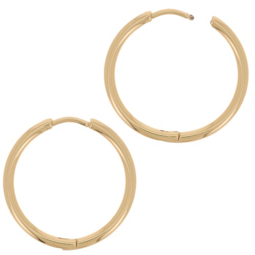 24mm 304L Stainless Steel round leverback earrings shapes to decorate - Gold x2