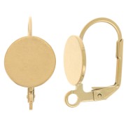 17mm 304 stainless steel leverback earrings for 10mm cabochon - Gold Tone x2|raw }}