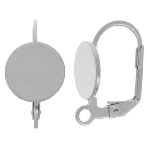 17mm 304 stainless steel leverback earrings for 10mm cabochon x2