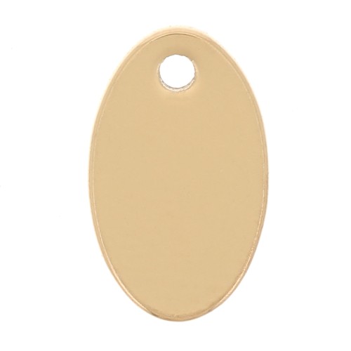 10x6mm 304 stainless steel Oval charms - Gold Tone x4