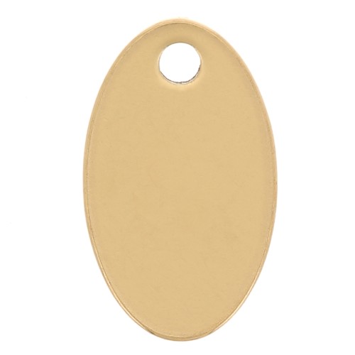 12x7mm 304 stainless steel Oval charms - Gold Tone x4
