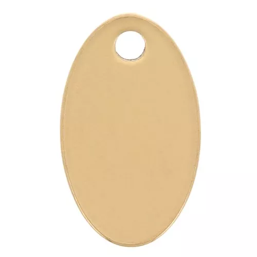 12x7mm 304 stainless steel Oval charms - Gold Tone x4