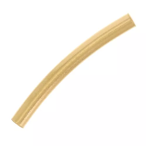 20x2mm 304 stainless steel Curved tube bead - Gold Tone x1