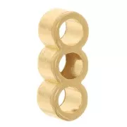 13x4.5mm slider bead for 3x3mm cords - Fine Gold-plated x1