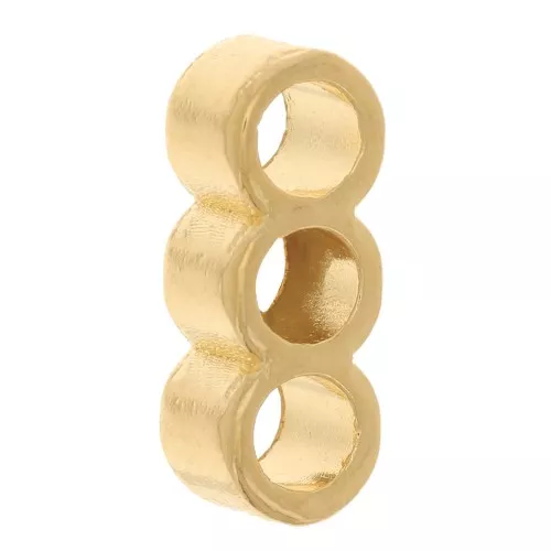 13x4.5mm slider bead for 3x3mm cords - Fine Gold-plated x1