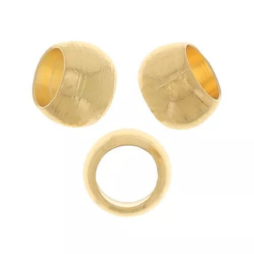4mm Round crimp beads - Fine gold plated x25