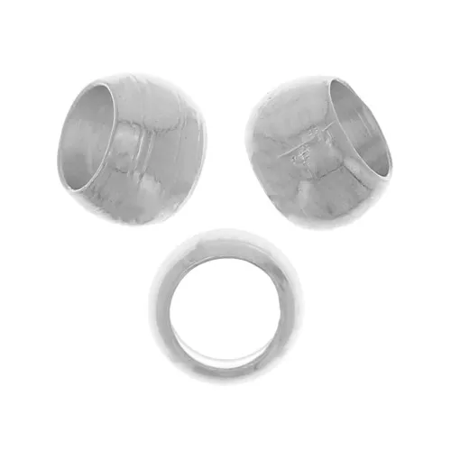 4mm Round crimp beads - Antique fine silver veneer x25