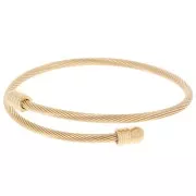 3.8mm Stainless steel 304 Twisted bracelet with unscrewable end - Gold x 23.5cm
