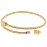 3.8mm Stainless steel 304 Twisted bracelet with unscrewable end - Gold x 23.5cm