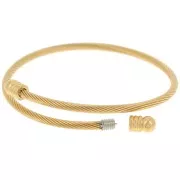 3.8mm Stainless steel 304 Twisted bracelet with unscrewable end - Gold x 23.5cm