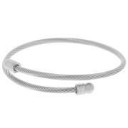 3.8mm Stainless steel 304 Twisted bracelet with unscrewable end x 23.5cm
