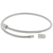 3.8mm Stainless steel 304 Twisted bracelet with unscrewable end x 23.5cm