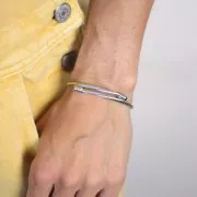 3.8mm Stainless steel 304 Twisted bracelet with unscrewable end x 23.5cm