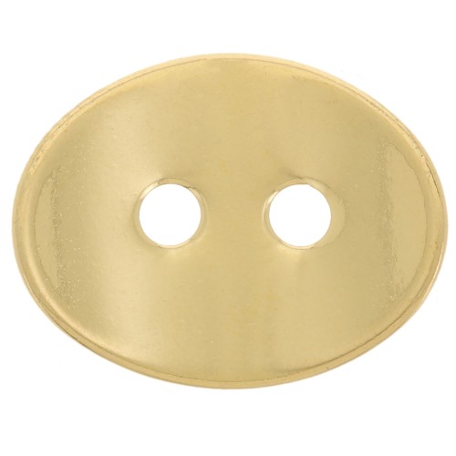 14x11mm Smooth curved oval button - Fine Gold Plated x1