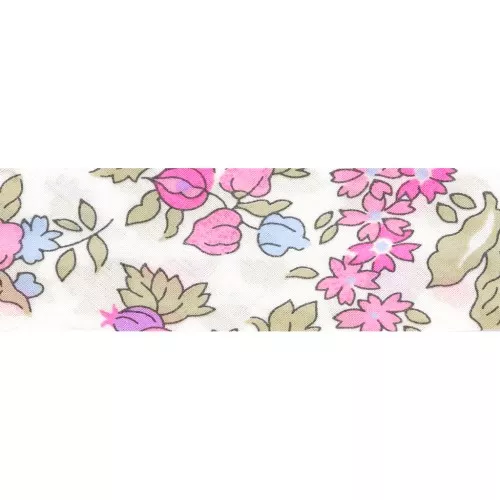 Liberty Organic fabric bias - Nancy Ann - Hortensia x1m