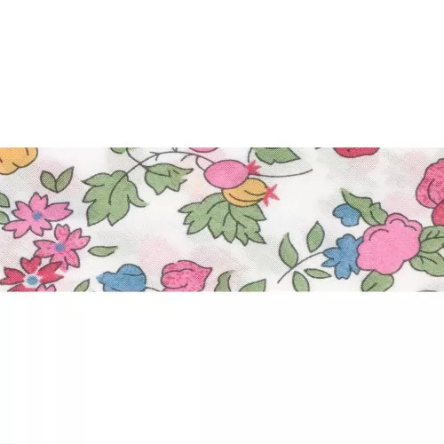 Liberty Organic fabric bias - Nancy Ann - Fraise x1m
