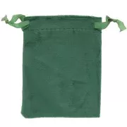 80x100mm Fine velvet jewelry pouch - Fir green x1