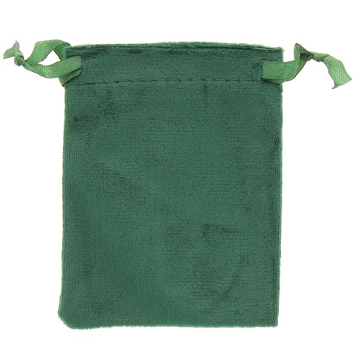 80x100mm Fine velvet jewelry pouch - Fir green x1