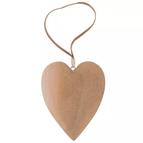 99x79mm heart-shaped hanging decoration by Puca® in raw wood x1