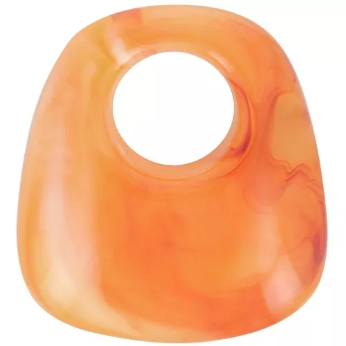 Trapeze pendant in translucent resin 23x21 mm - Apricot marble x1