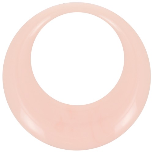 44mm Round hollow pendant in opaque resin - Light pink x1