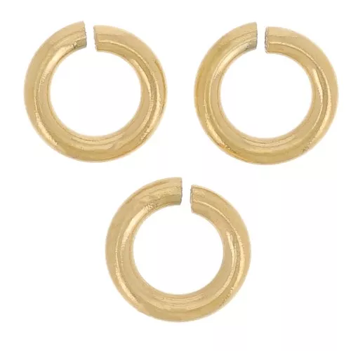 5x1mm 316L Stainless Steel Open jump Rings - Gold Tone x10