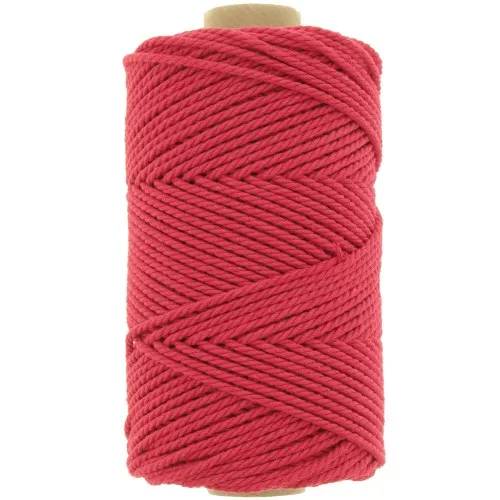 2mm Cotton macramé cord spool - Red x100m