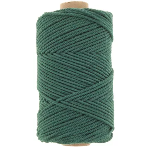 2mm Cotton macramé cord spool - Bottle green x100m