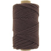 2mm Cotton macramé cord spool - Chocolate x100m|raw }}