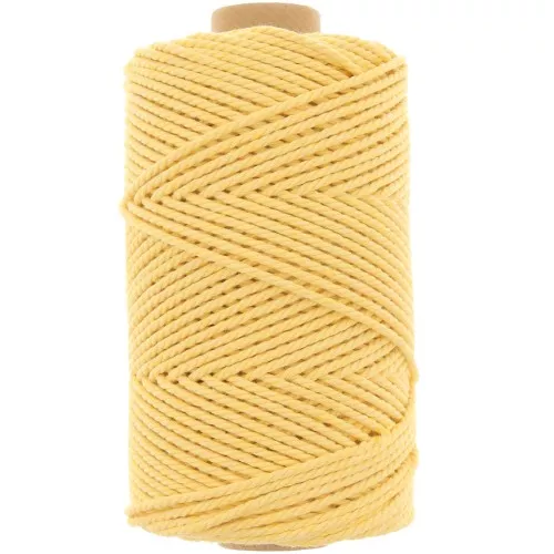 2mm Cotton macramé cord spool - Pale yellow x100m