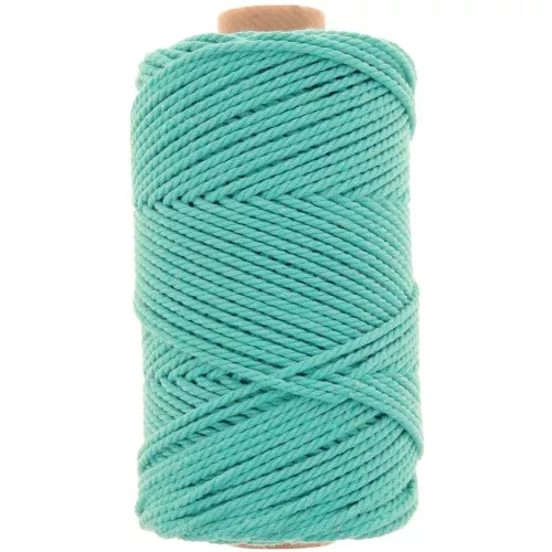 2mm Cotton macramé cord spool - Emerald x100m