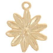 11mm Daisy flower charm - Fine gold plated x1|raw }}