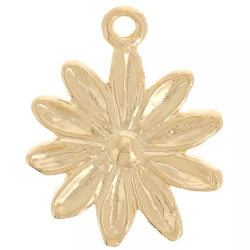 11mm Daisy flower charm - Fine gold plated x1