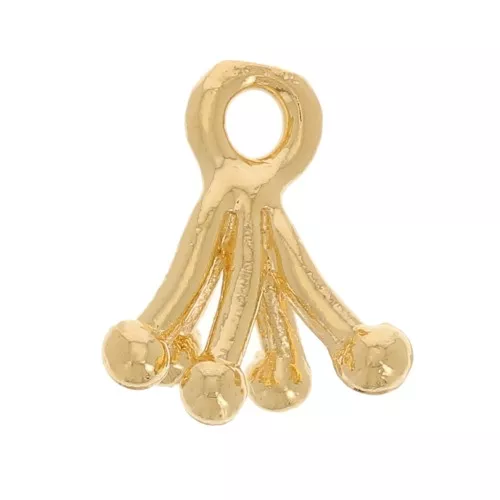 8.5x7mm Mini flower charm pistil - Fine Gold plated x1