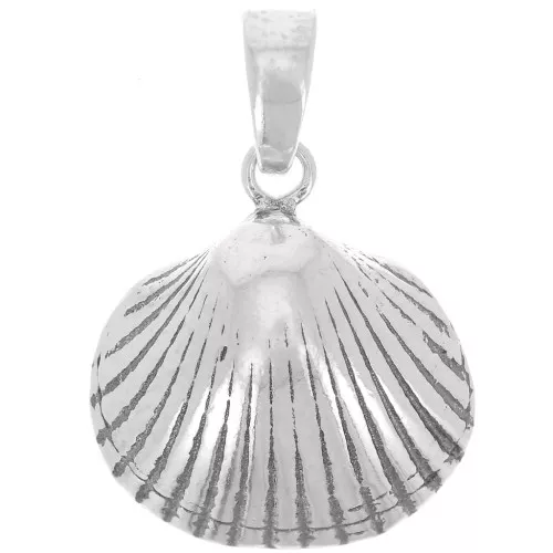 17x15mm shell Pendant - Oxidized 925 sterling silver x1