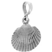 17x14.5mm shell Pendant - Oxidized 925 sterling silver x1