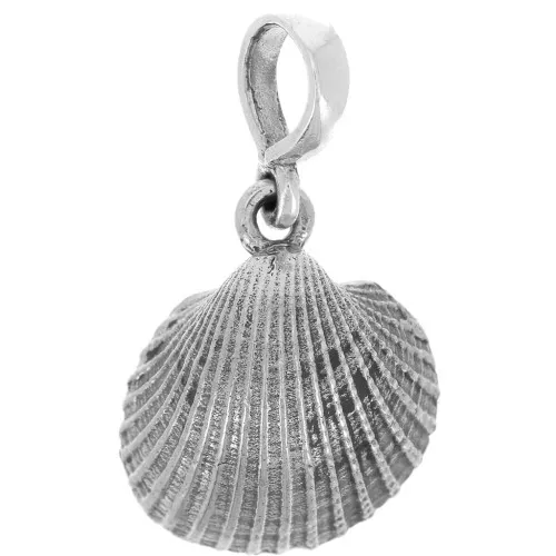 17x14.5mm shell Pendant - Oxidized 925 sterling silver x1