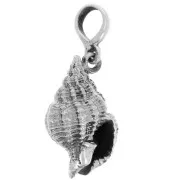 21x12mm Shell Pendant - Oxidized 925 sterling silver x1